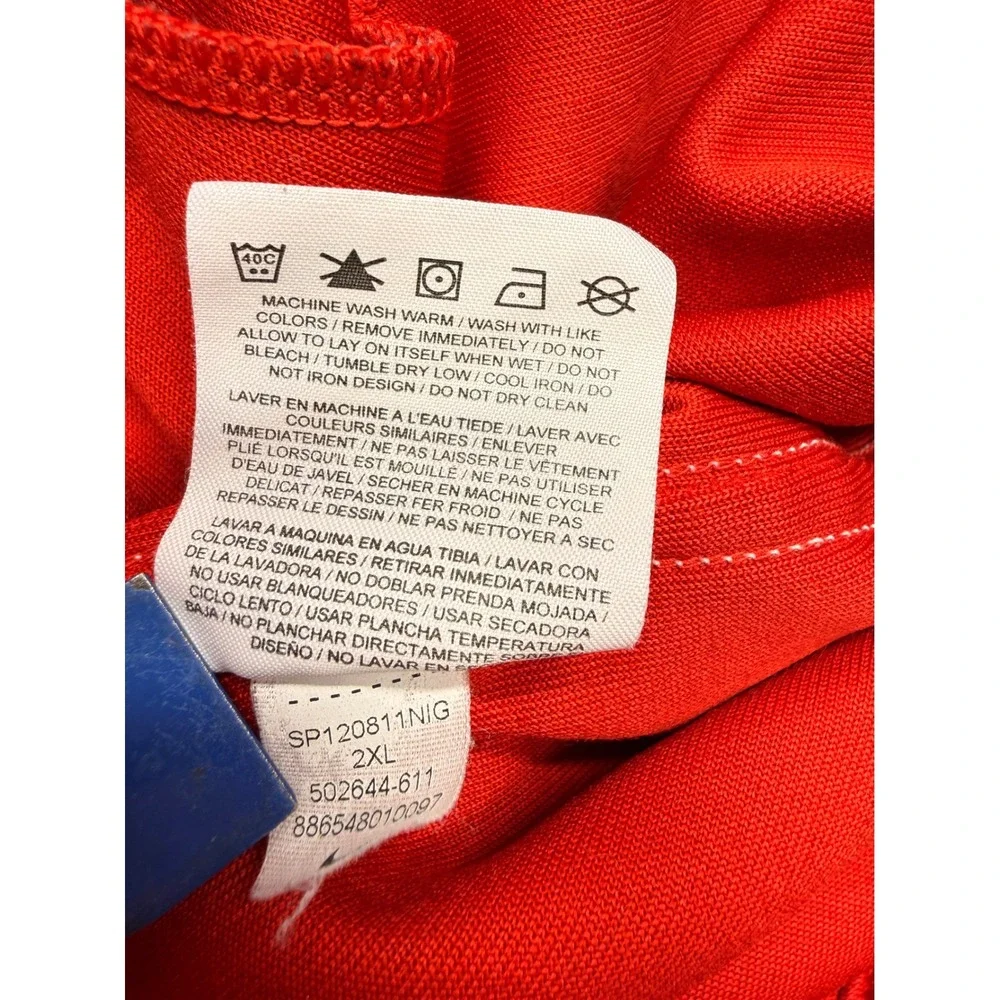 Nike Sportswear Mens XXL Red Track Pants White Side Stripe Zipper Pocket